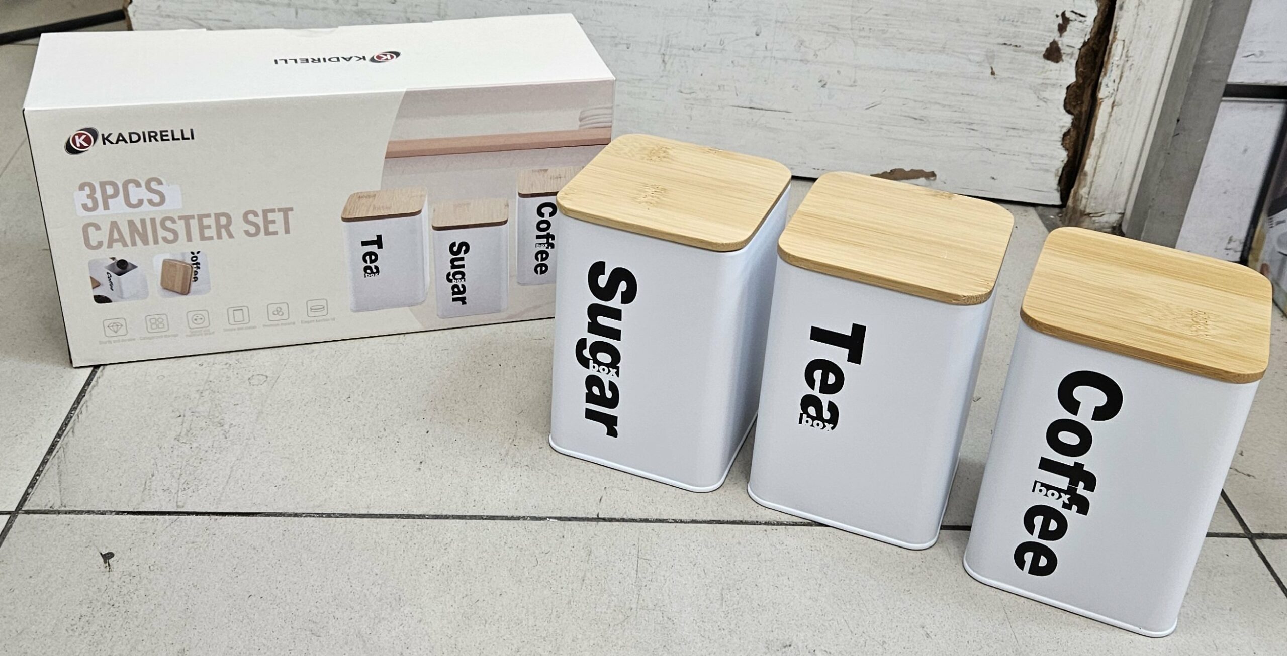 Pot à Épices 3 Pièces Carré/blanc - K203-w5