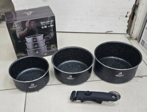 Casserolle 3 Pièces + 1 Manche Adaptatif