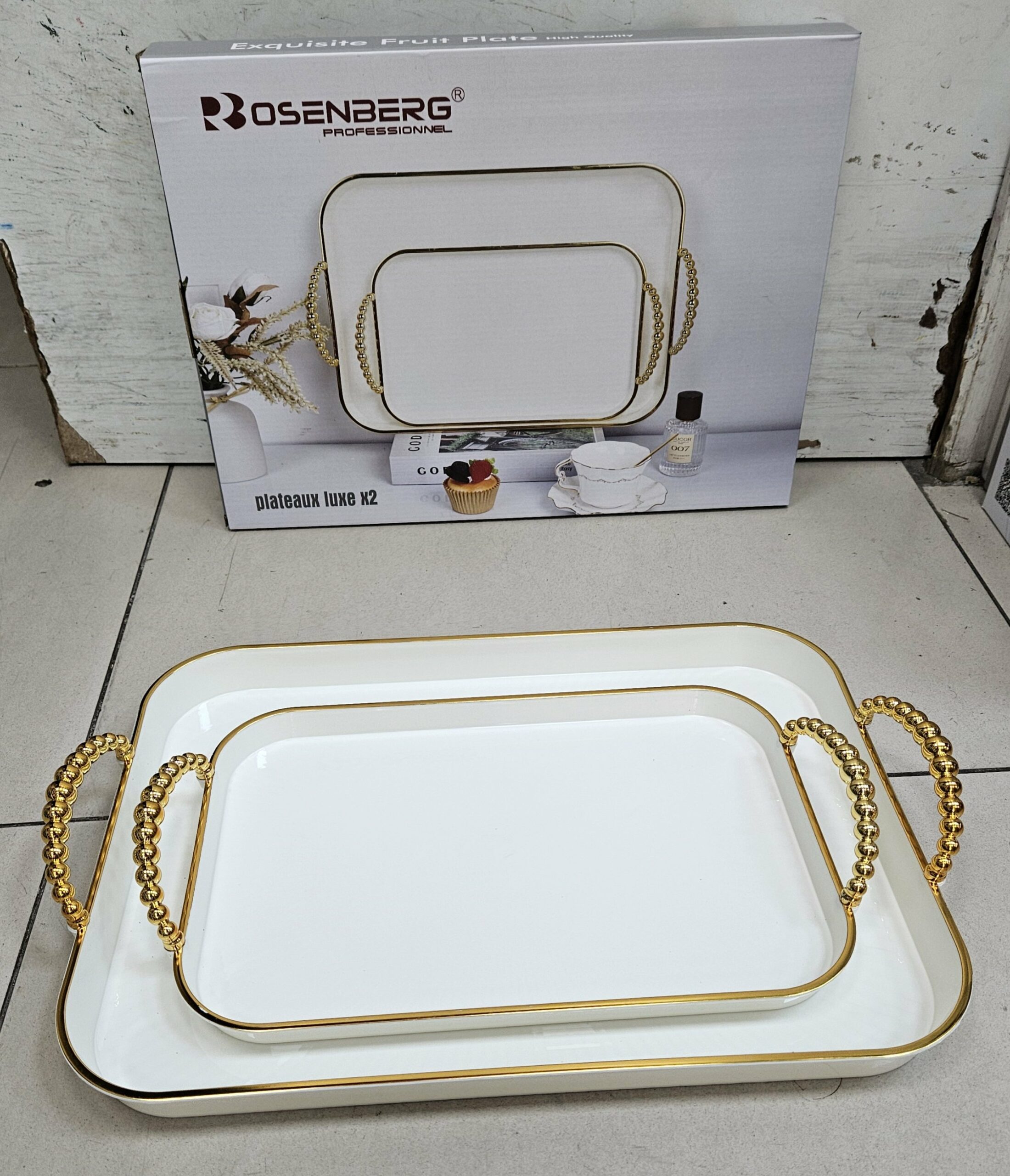 Plateau 2 Pièces en Plastique Blanc