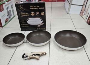 Poêle 3 Pièces + 1 Manche Adaptatif Rs - Beige