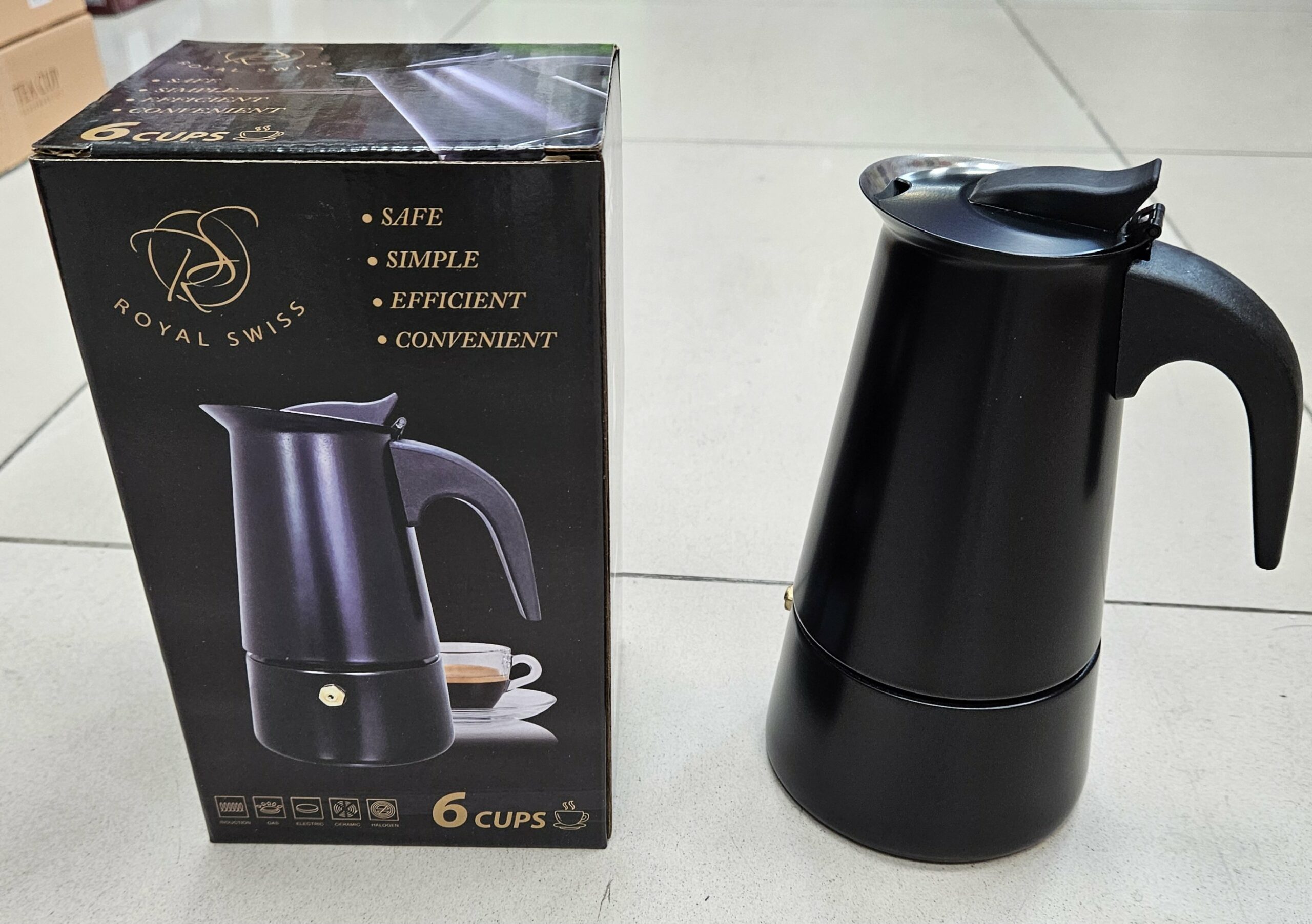 Cafetiere INOX Noir 6 Tasse - Rs