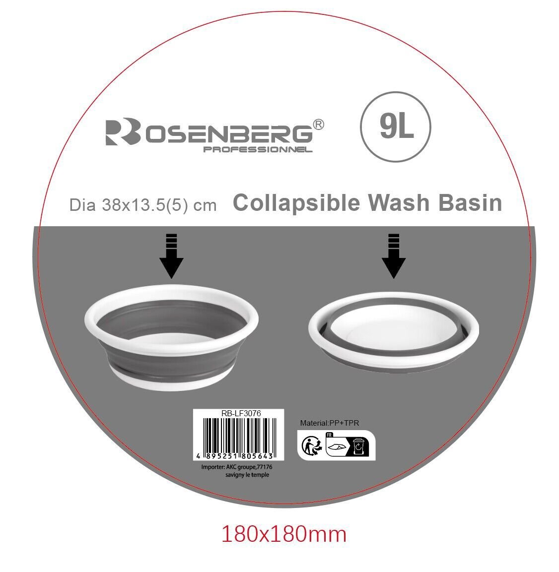 Basin Rétractable 9 L
