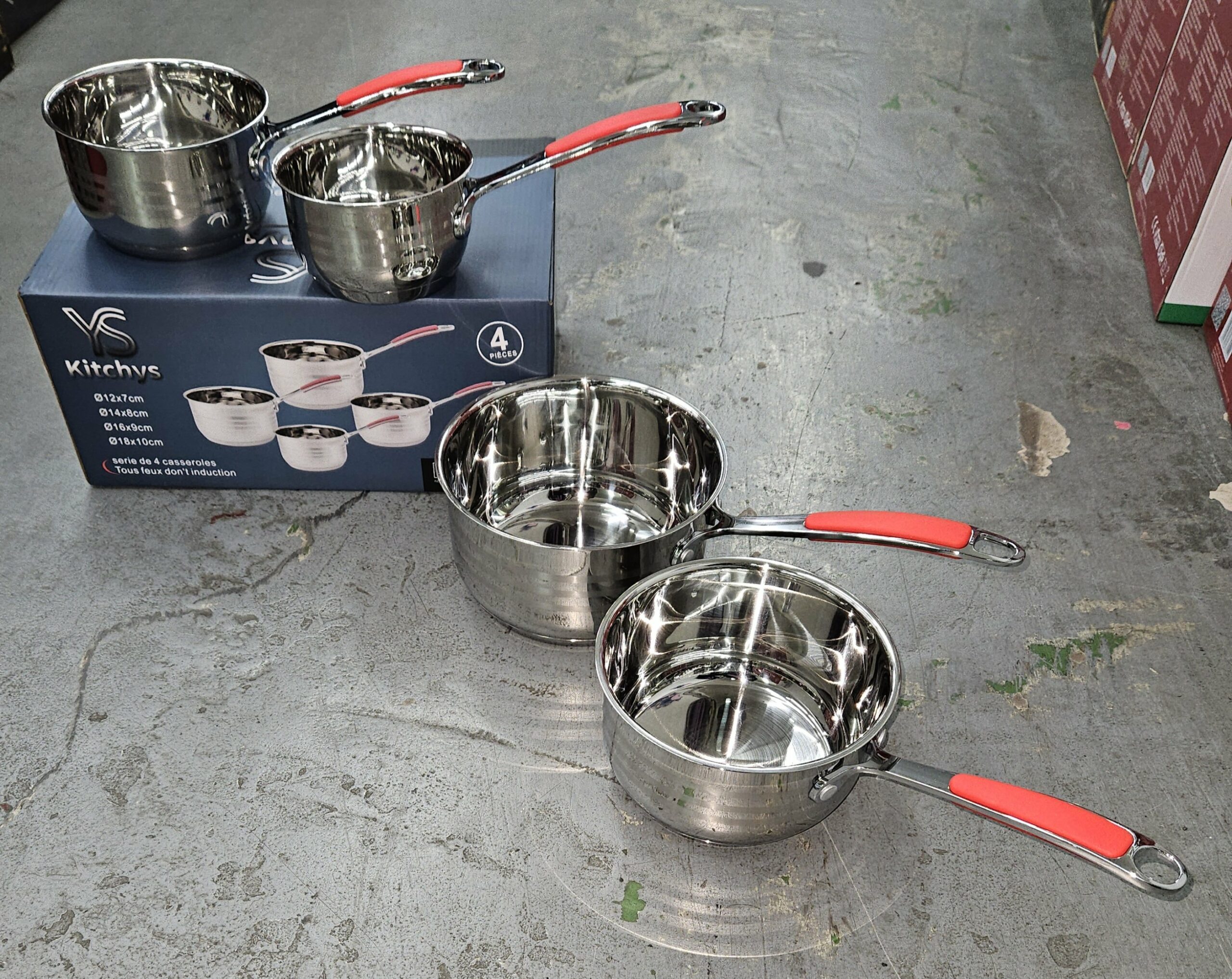 Casserolle 4pcs Inox avec silicone YS