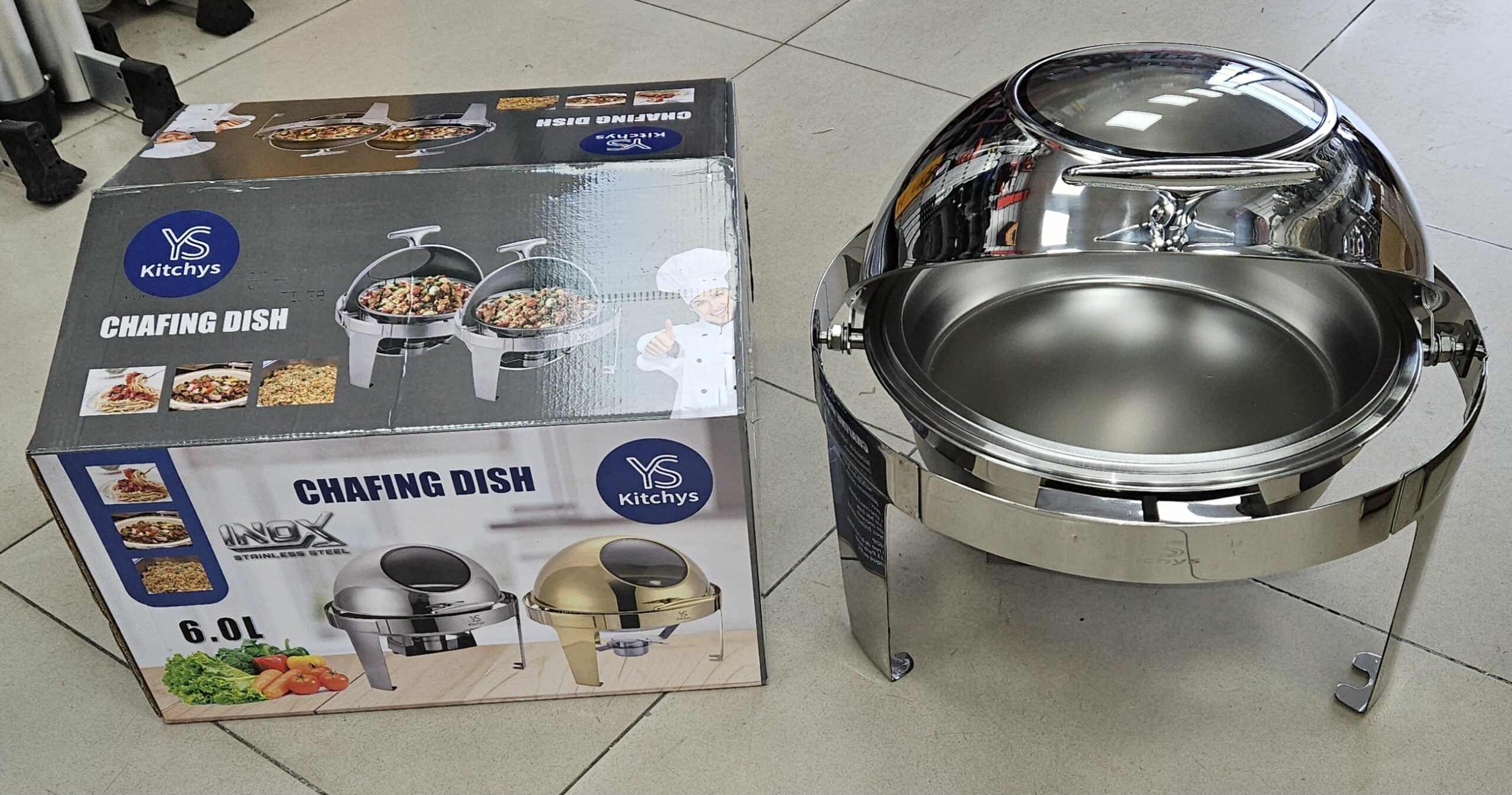 Chafing Dish Rond 6 L - Argenté