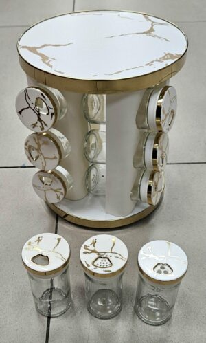Caroussel à épices 12pcs - Blanc/Marbré - YS-D12