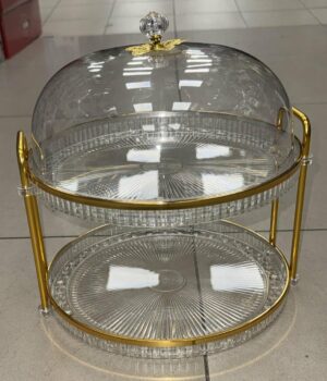 Plateau 2 Etage Transparent avec Couvercle - YS-E02