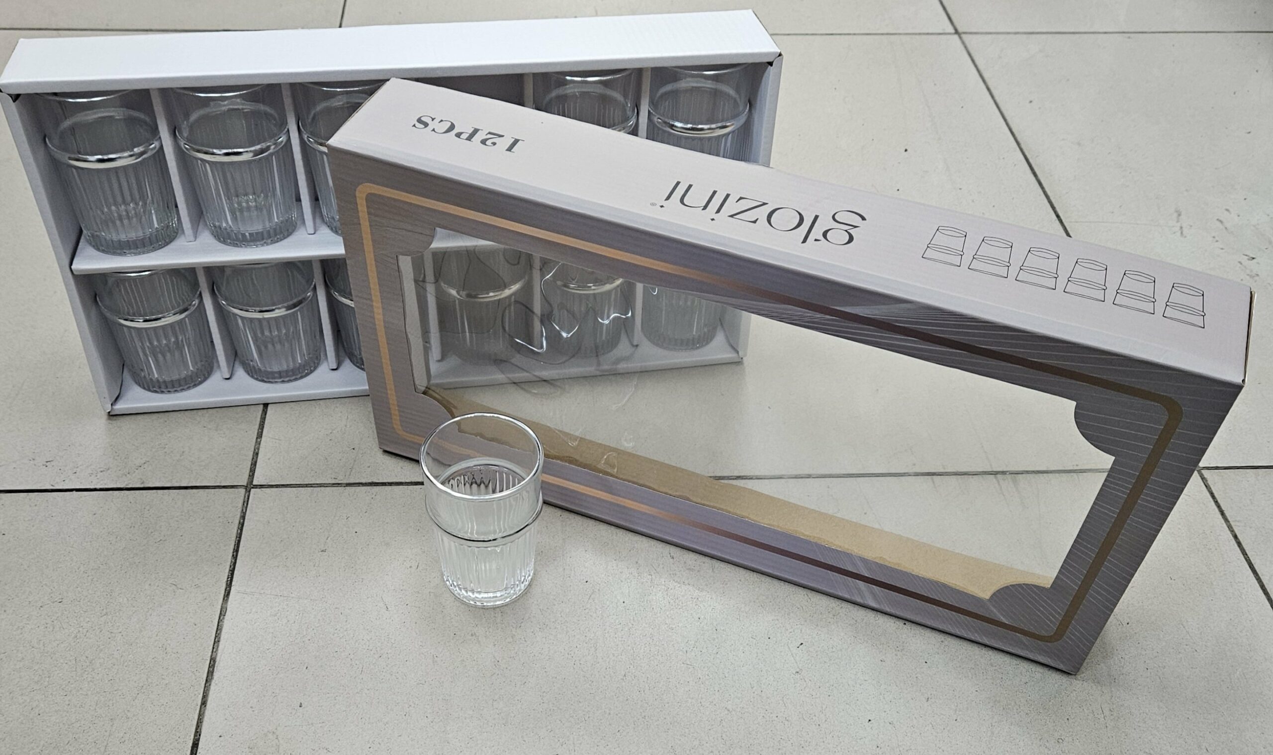 Verre à Thé 12 Pièces Argenté- P3616b-12s