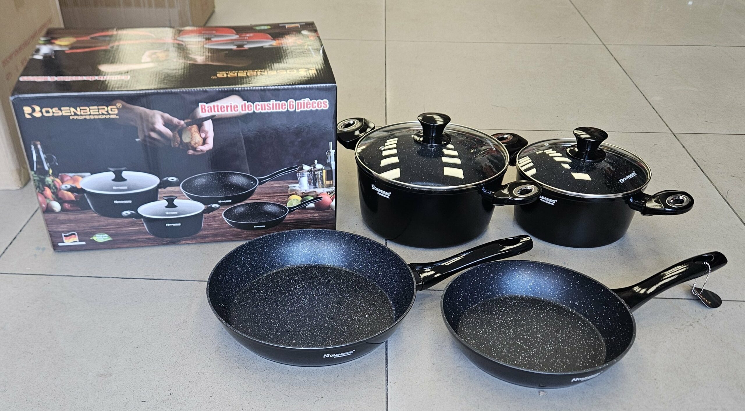 Batterie de Cuisine 6 Pièces Noir