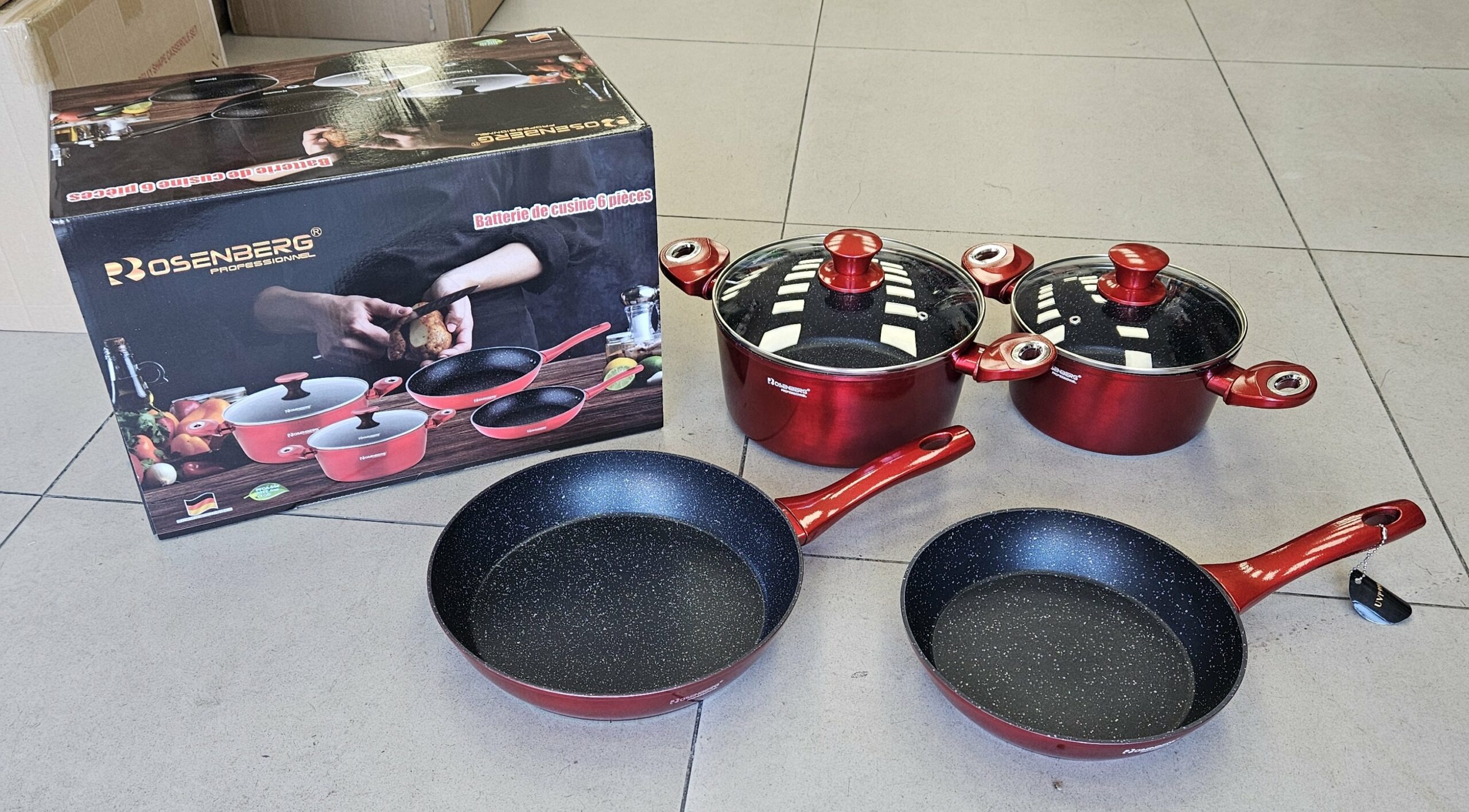 Batterie de Cuisine 6 Pièces Rouge