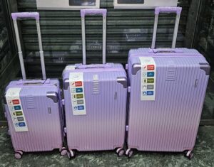 Valise 3 Pièces - ABS + Coin Aluminium- Violet
