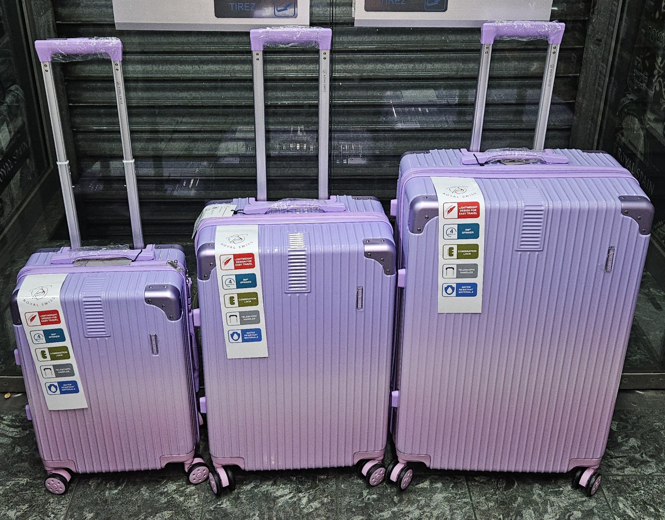 Valise 3 Pièces - ABS + Coin Aluminium- Violet