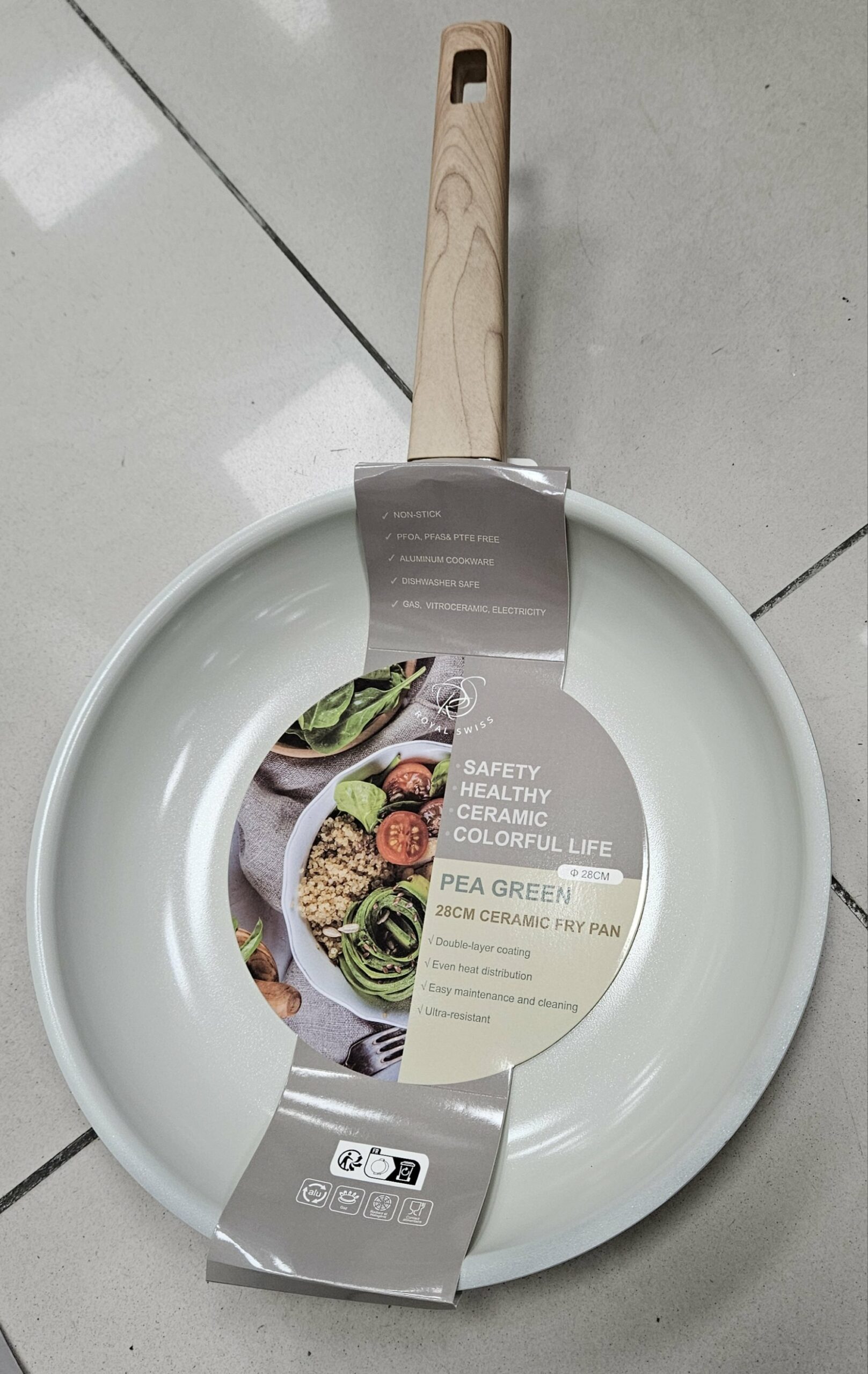 Poele 28 CM Ceramique Vert