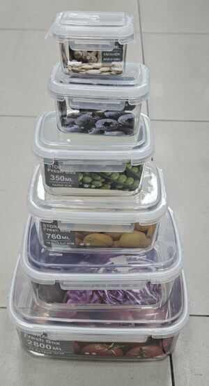 Tuperware rectangle 6pcs