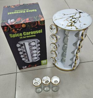 Caroussel à épices 20pcs blanc/marbré