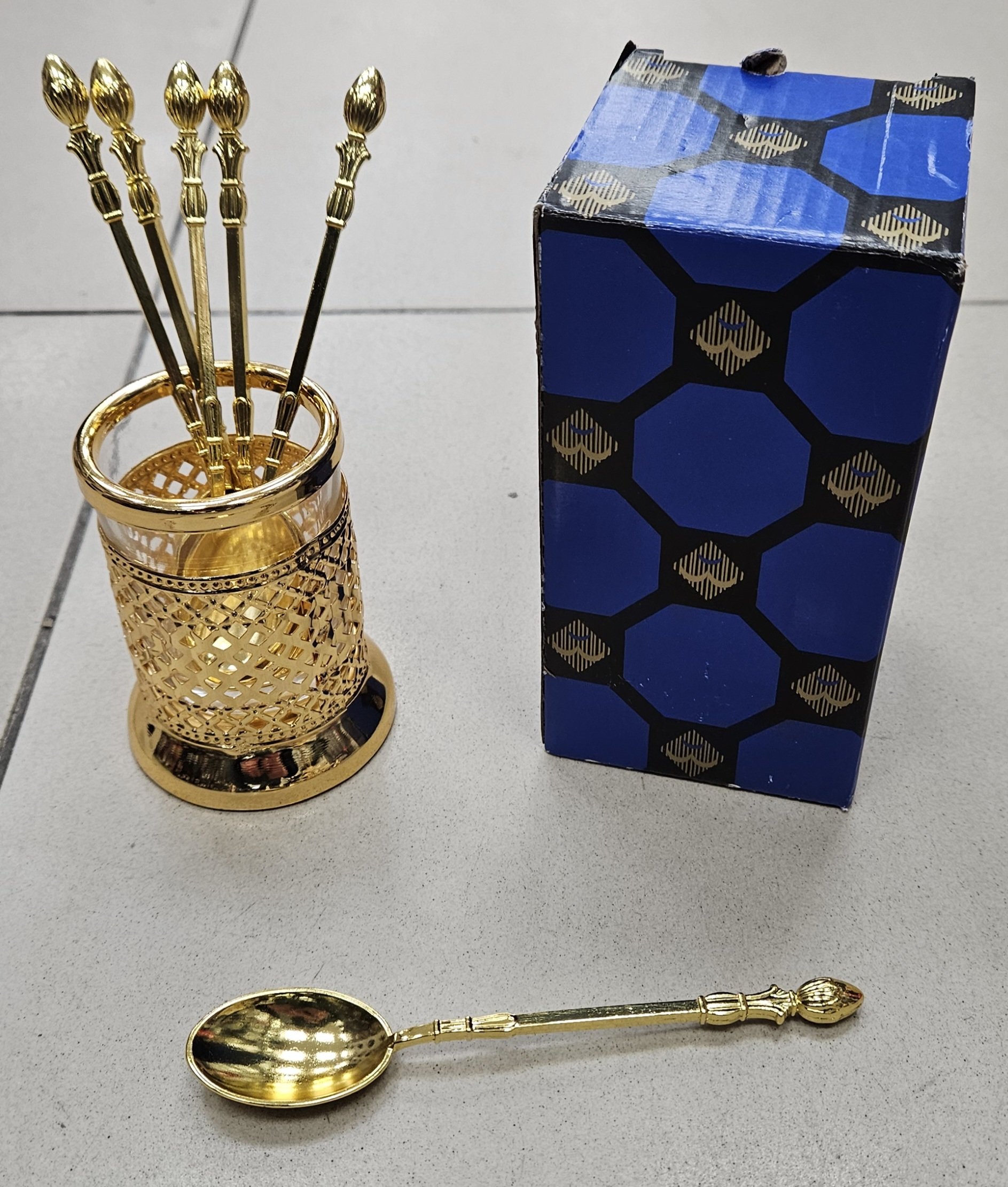 Cuillère à café + socle Gold