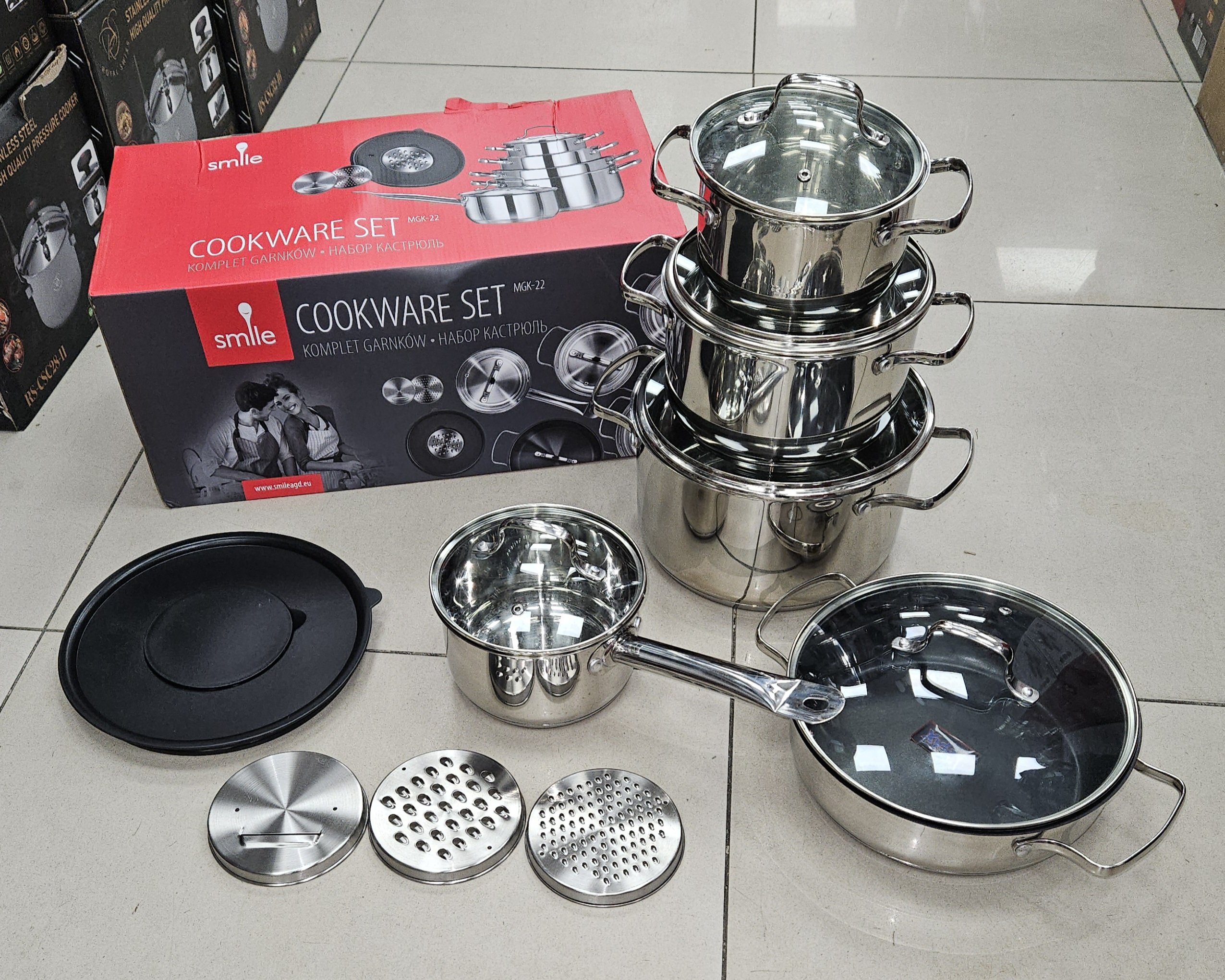 Batterie de cuisine 15pcs Inox - Smile