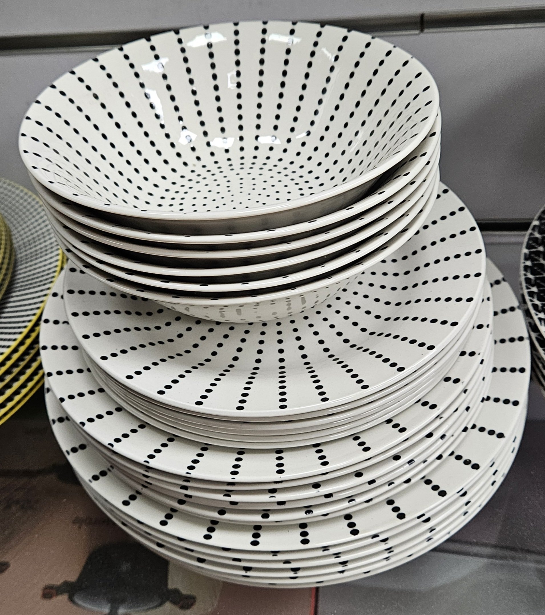 Service en porcelaine 24pcs Blanc et noir