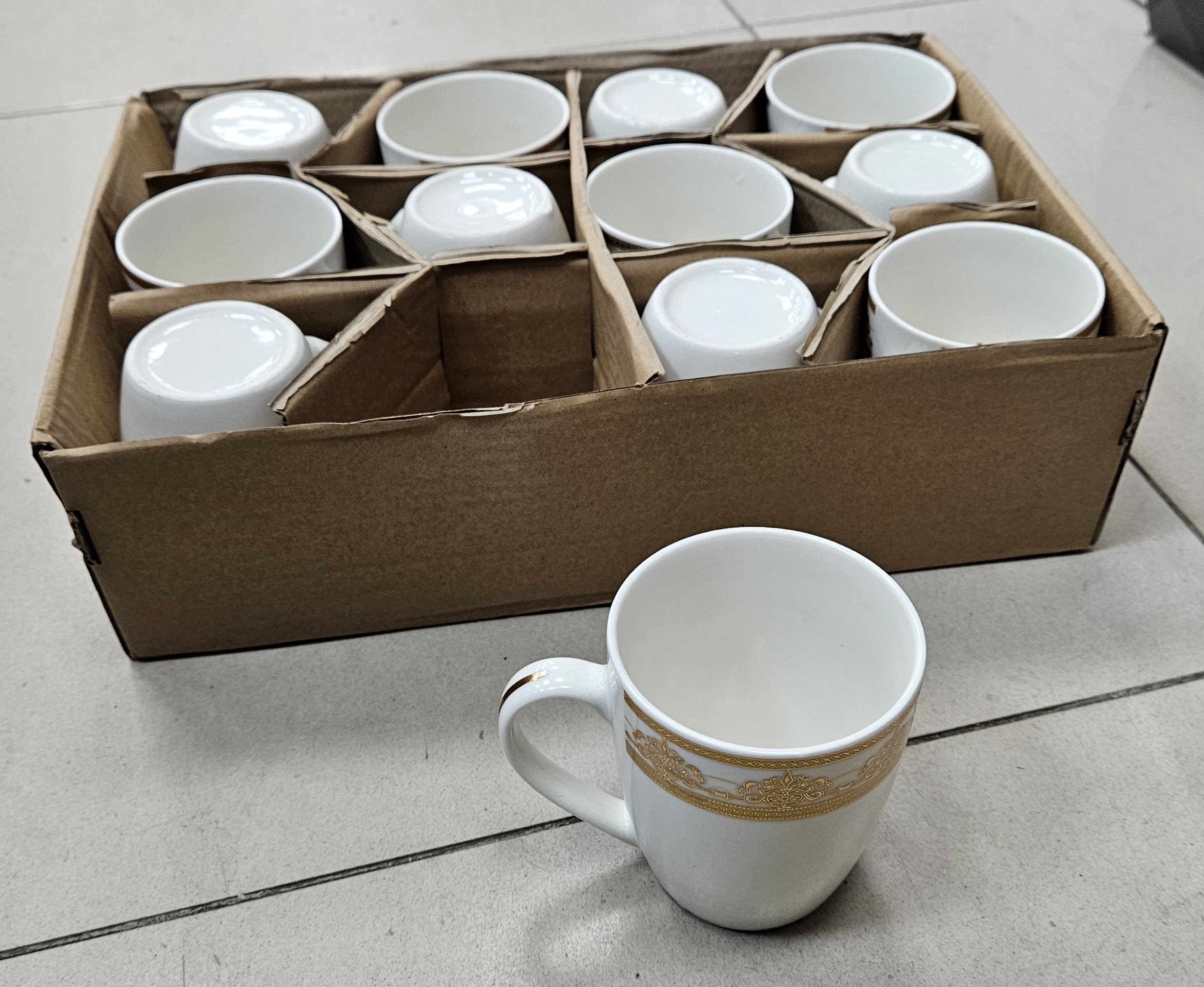 Mug en porcelaine X12 doré - YS-T61