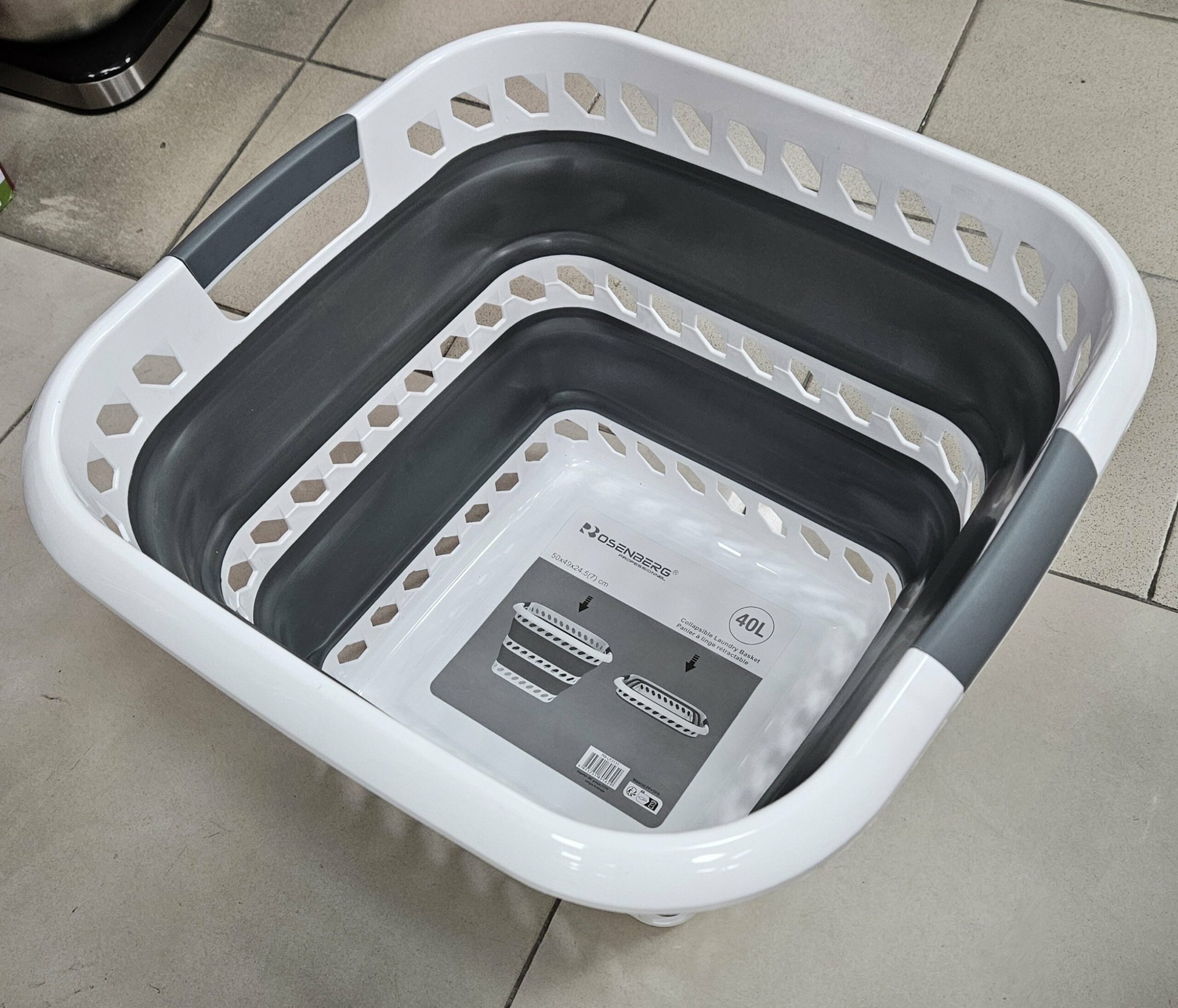 Panier à linge rétractable 40L