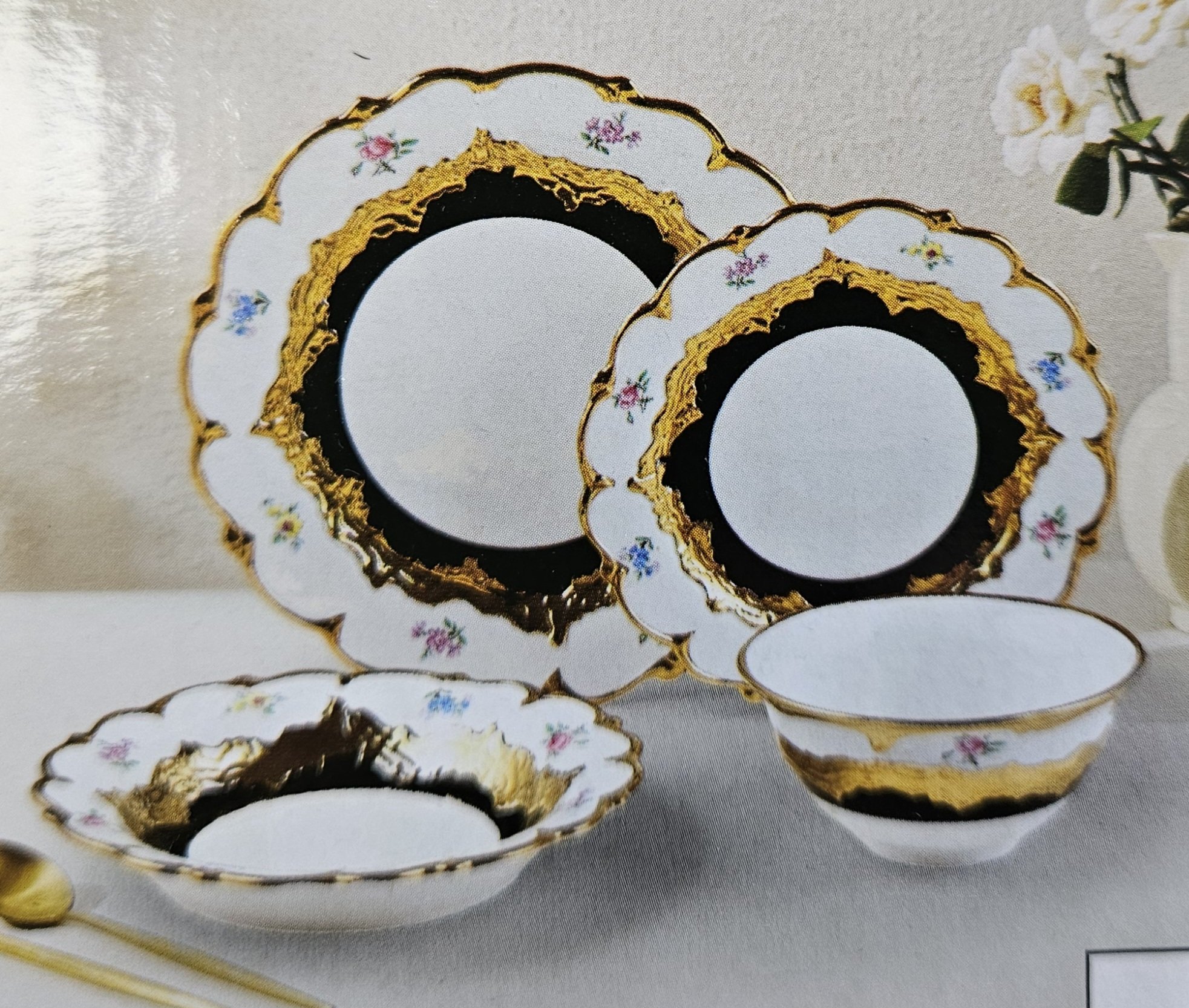 Service en porcelaine 24pcs Noir - Luxe - YS-T51
