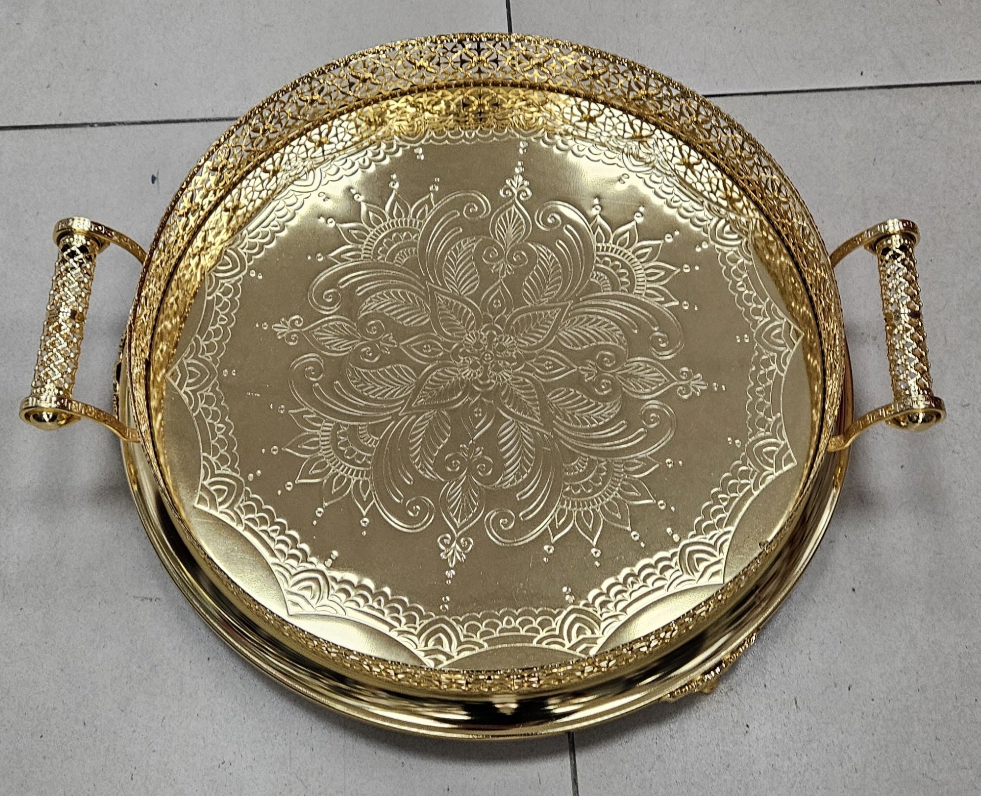 Plateau Rond 40cm Gold - YS-W01