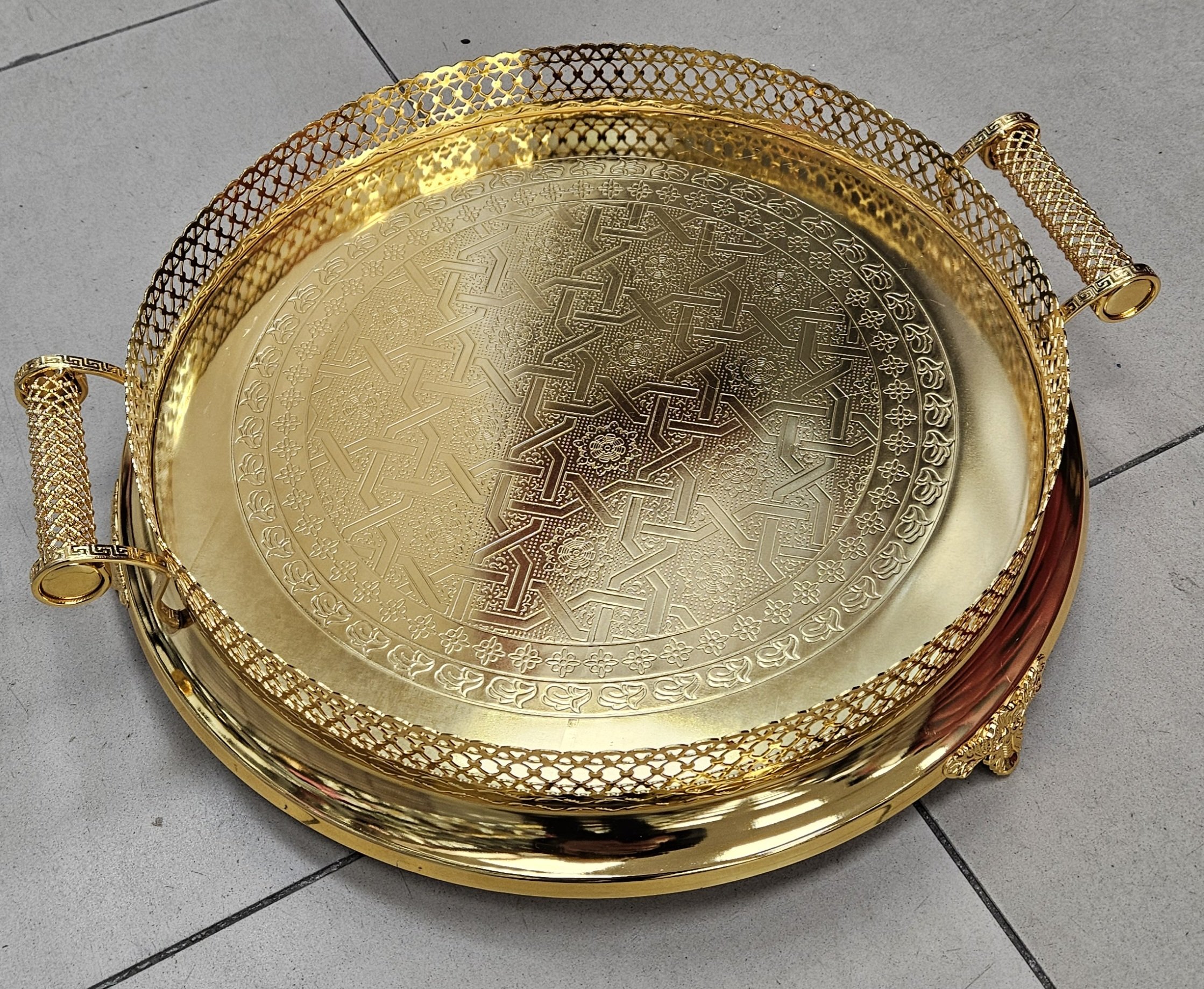 Plateau Rond 40cm Gold - YS-W02