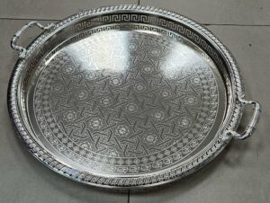 Plateau Rond avec poignet 55cm - Silver - YS-W15