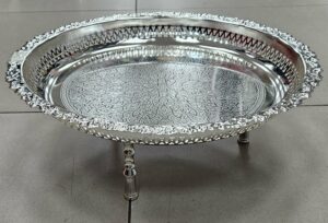 Plateau avec pied 38cm Silver - YS-W05