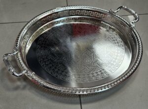Plateau Rond avec poignet 45cm - Silver - YS-W12