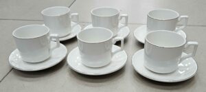 Service à café 90ML + Dessous de tasses - BLANC - YS-T29