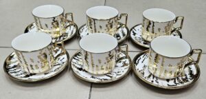 Service à café 260ML + Dessous de tasses - GOLD - YS-30