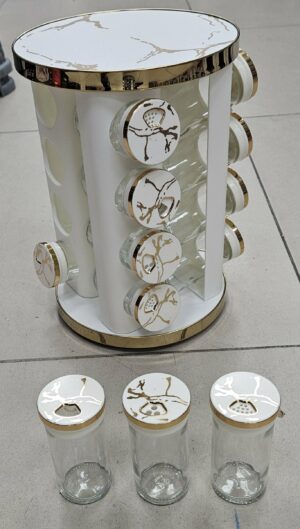 Caroussel à épices 16pcs - Blanc/Marbré - YS-D13