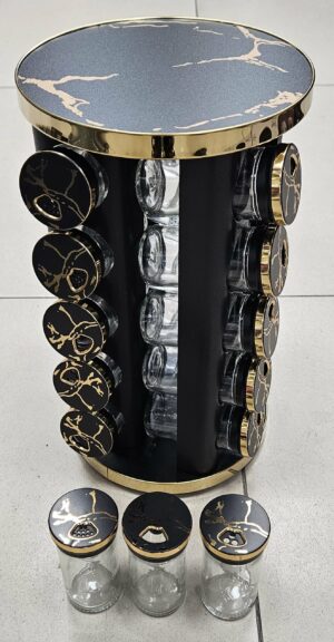 Caroussel à épices 20pcs - Noir/Marbré - YS-D11
