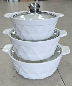 Soupiere en Porcelaine 3 Pièces - Blanc - Ys-t69