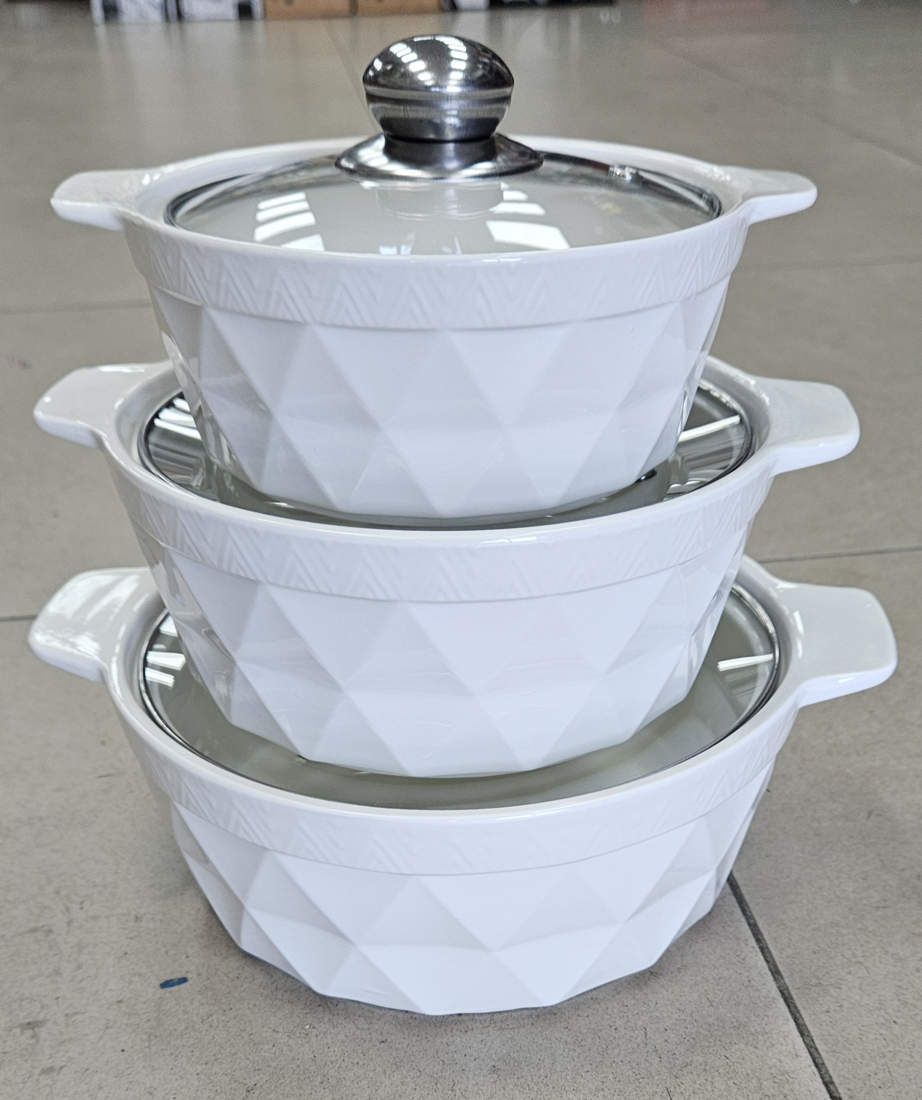 Soupiere en Porcelaine 3 Pièces - Blanc - Ys-t69