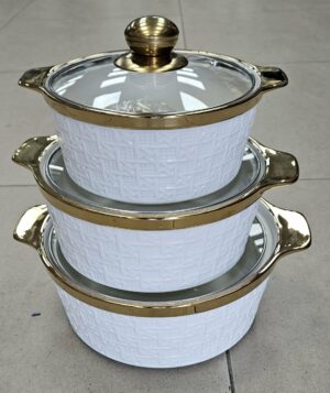Soupières en porcelaine 3pcs - Gold - YS-T65