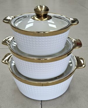 Soupiere en porcelaine 3pcs - Gold - YS-T66