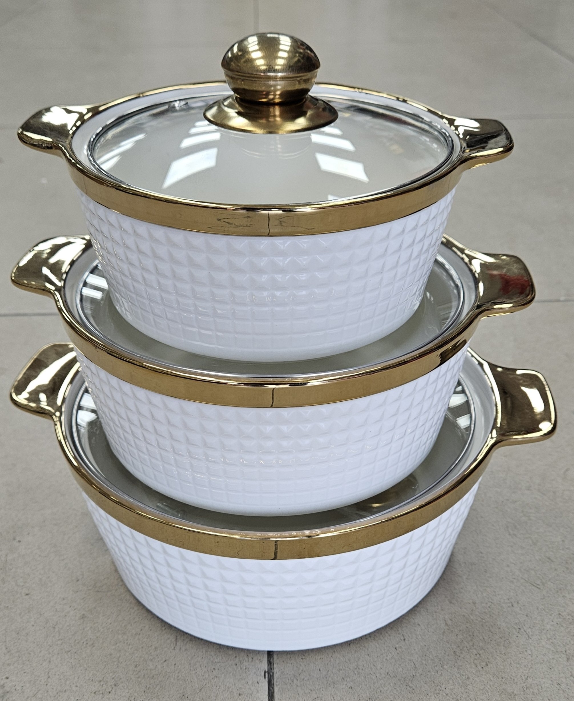 Soupiere en porcelaine 3pcs - Gold - YS-T66