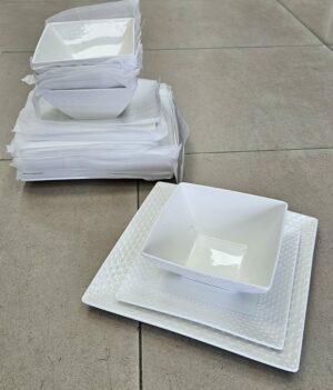 Service de table carré en porcelaine 18pcs - BLANC - YS-T35