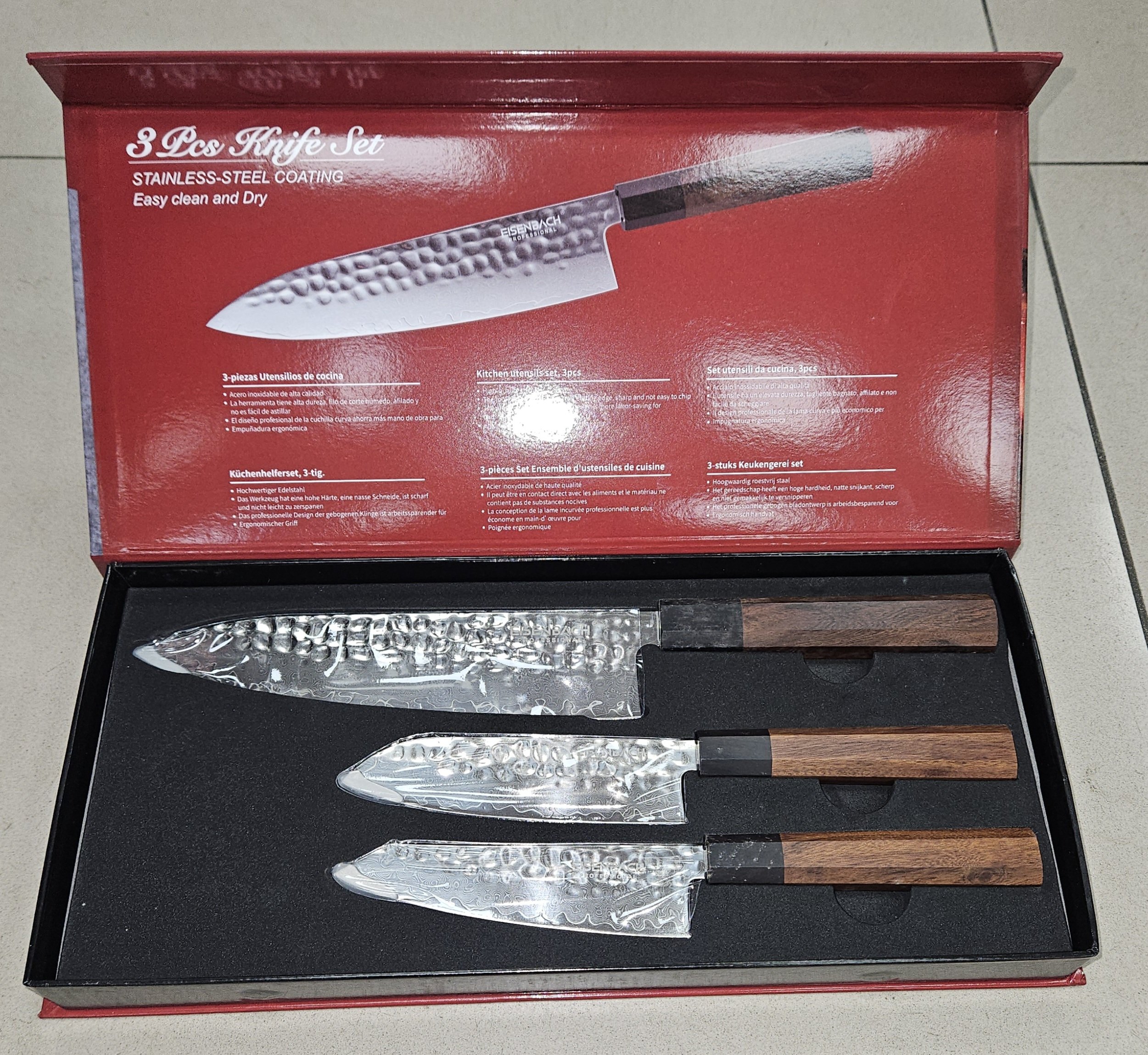 Couteaux Martelé 3pcs EB