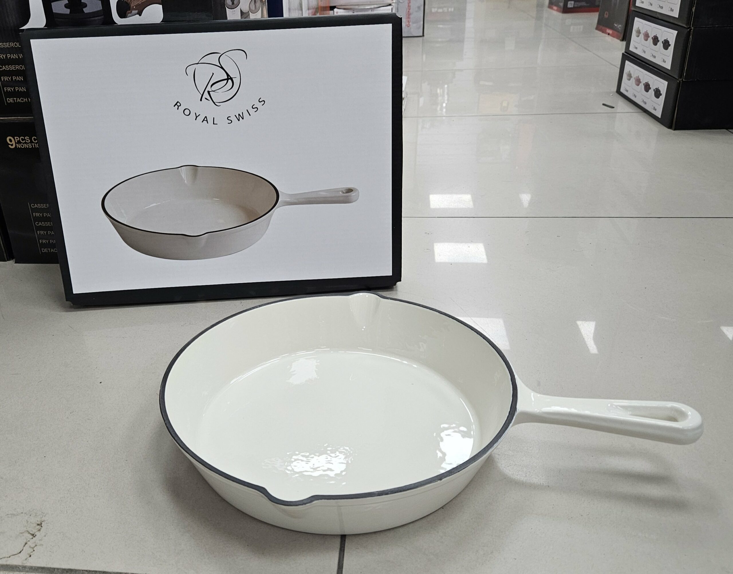 Poele 25.5cm Fonte d'Aluminium - Blanc