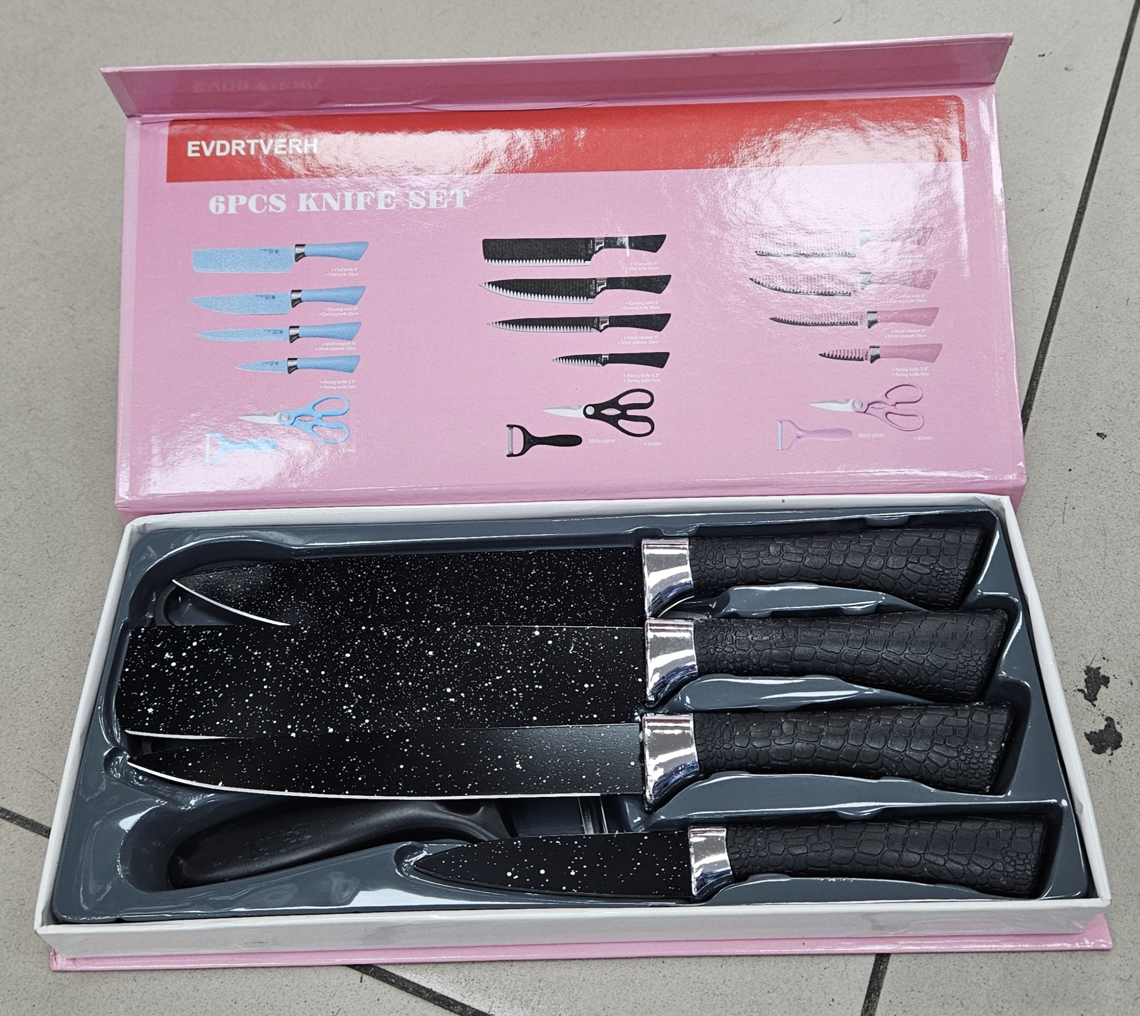 Boite de couteaux 6pcs Black