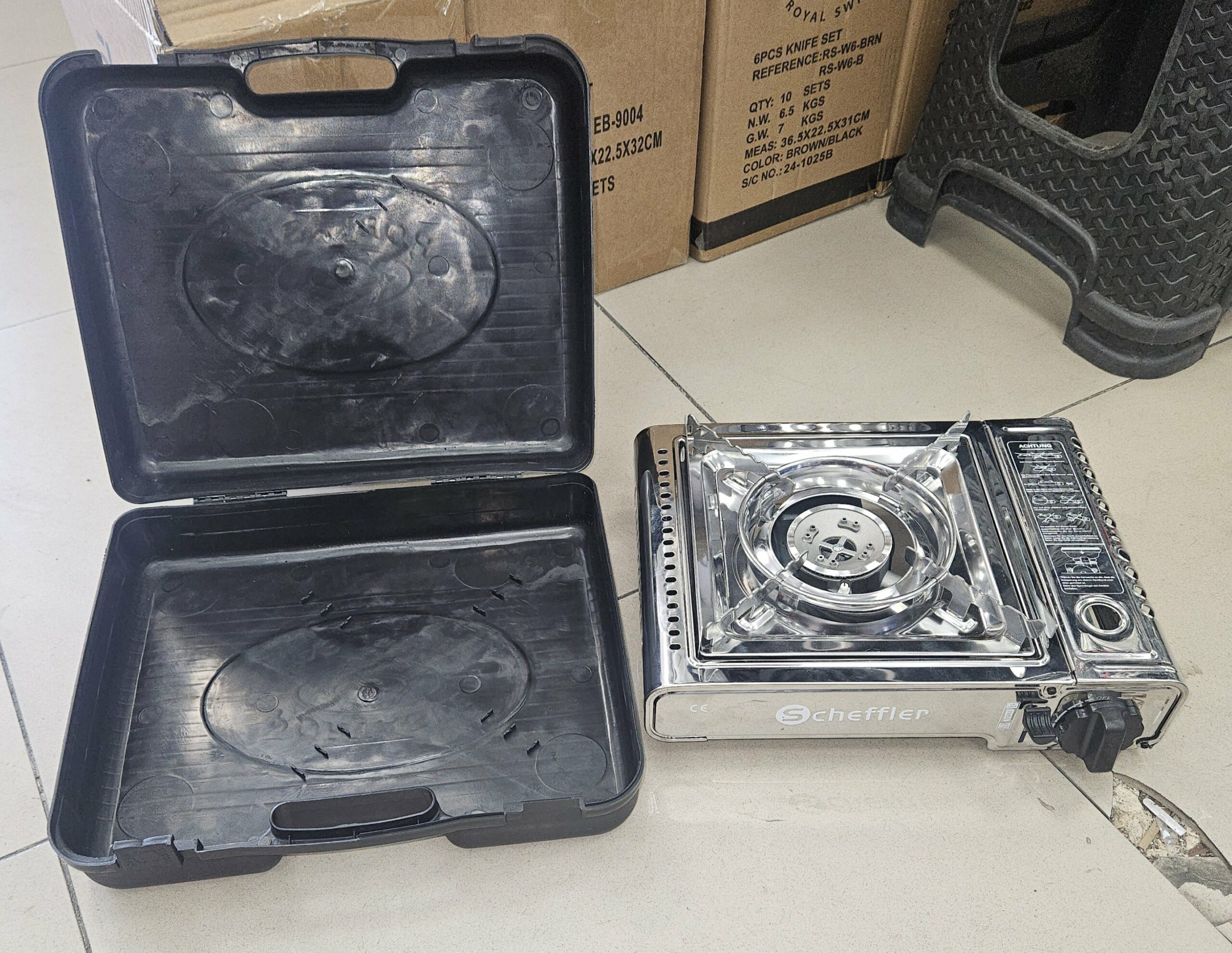 Rechaud à Gaz en inox avec valise de voyagr