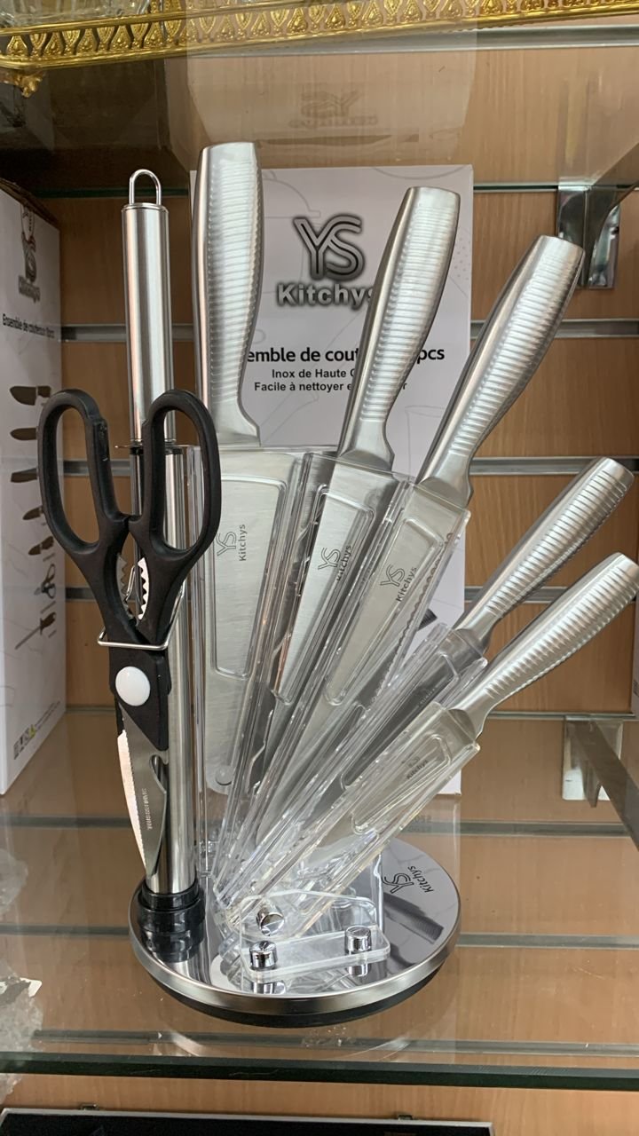 Couteaux socle inox 8pcs Silver - YS008S