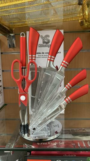 Couteaux socle inox 8pcs Red - YS008R