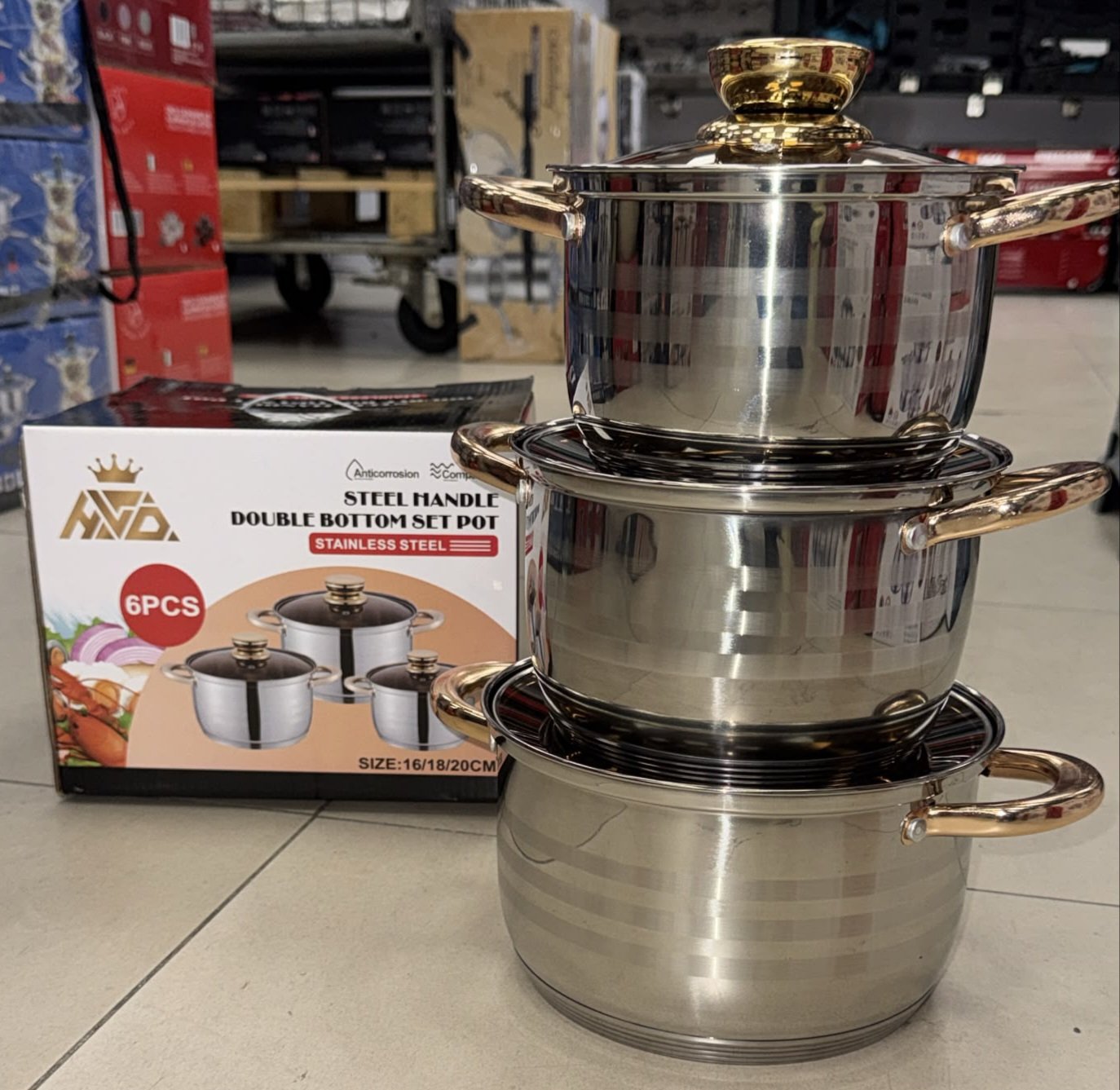 Faitout inox 16/18/20cm Gold