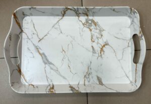 Plateau en Mélamine Marbré avec Poignet 42 X 26.5 CM