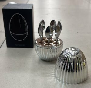 Oeuf Strillé Silver petit - Ménagère 6pcs - Cueillere à désert X6