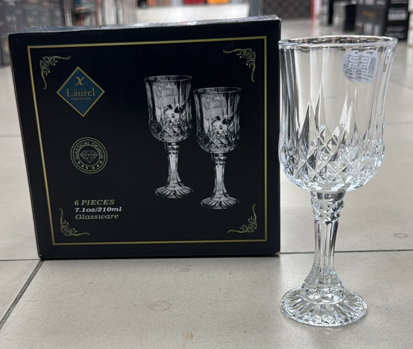 Verre à pied 6pcs en Cristal - 3203