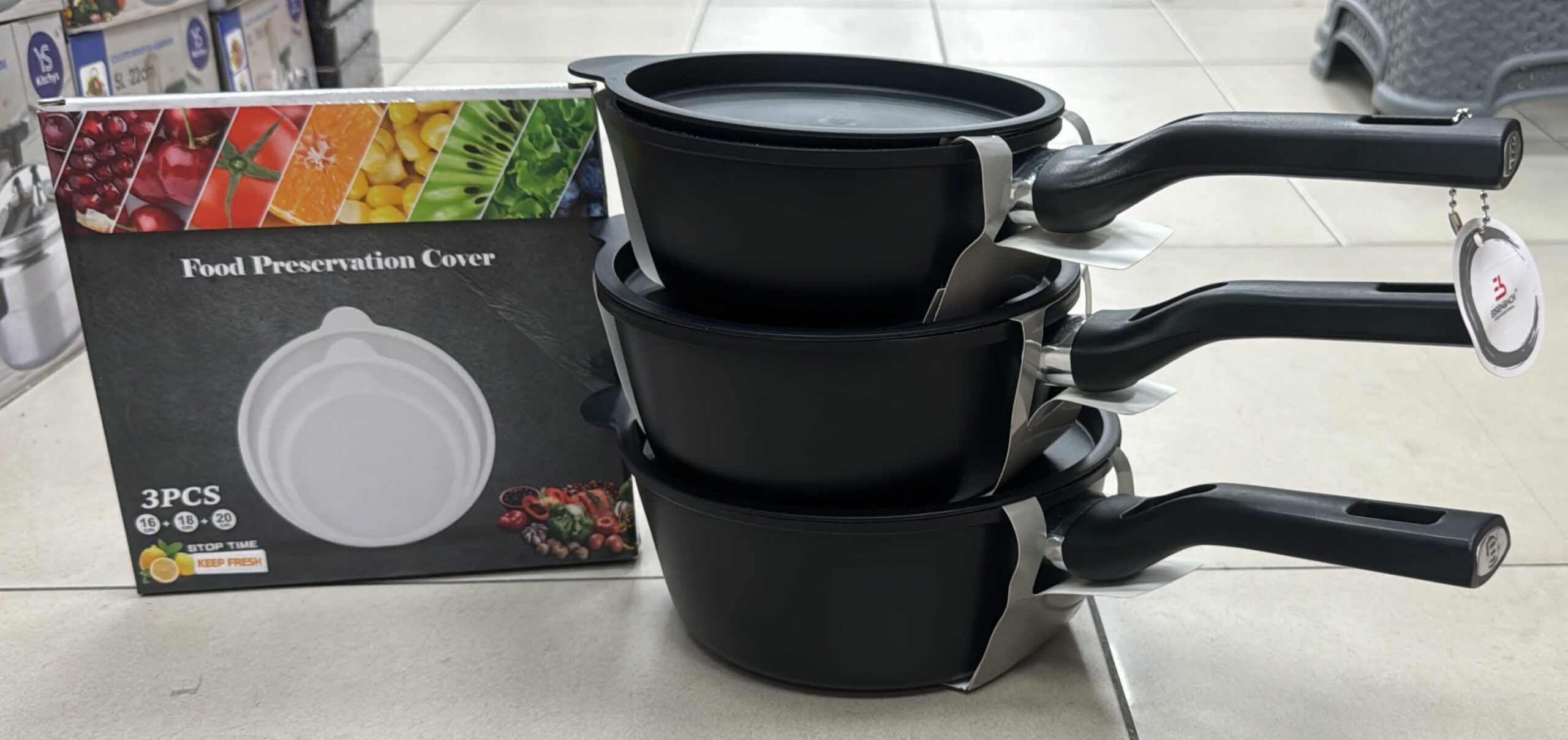 Casserolle 3pcs + couvercle PP - sans boite